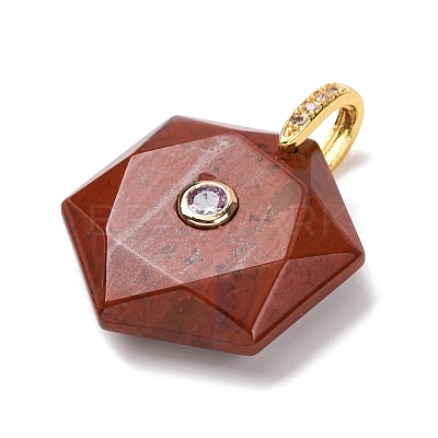 Natural Red Jasper Faceted Pendants G-B188-03G-04-1