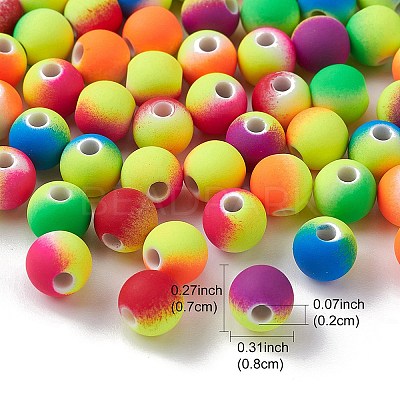 Rubberized Style Acrylic Beads MACR-YW0002-88-1