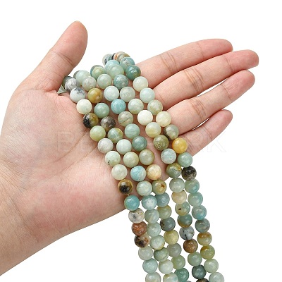 Natural Flower Amazonite Beads Strands Z26N5017-1