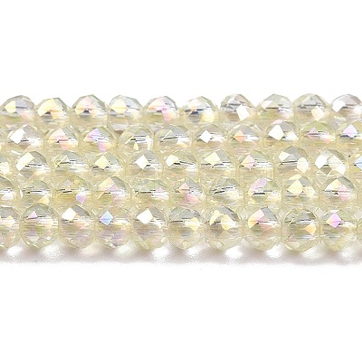 Electroplate Transparent Glass Beads Strands GLAA-H021-01B-FR04-1