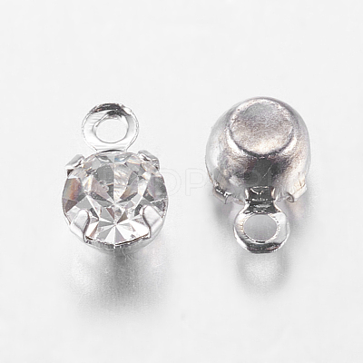 Platinum Brass Setting with Middle East Rhinestone Pendants RB-6.5x4x3.5-01N-1