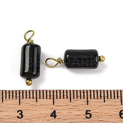 Natural Obsidian Cloumn Pendants STAS-H221-04G-08-1