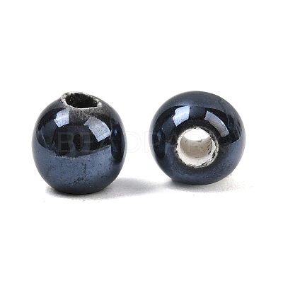 Glazed Porcelain Round Beads PORC-S489-6mm-03-1