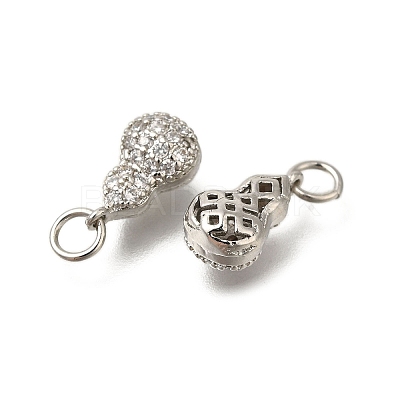 Rack Plating Brass Micro Pave Cubic Zirconia Charms KK-F883-08P-1