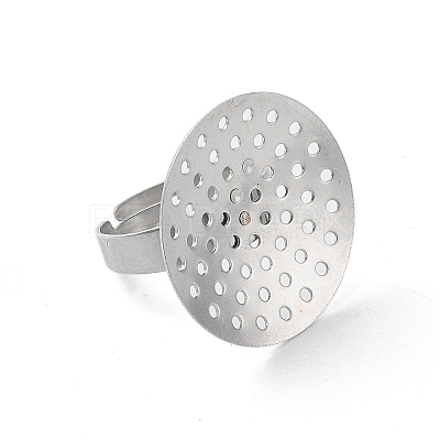 Non-Tarnish 304 Stainless Steel Sieve Ring Settings X-STAS-K278-06B-P-1