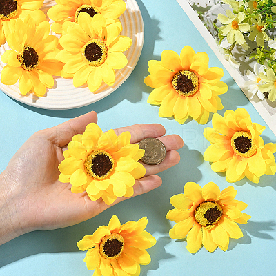 30Pcs Cloth Artificial Sunflower DIY-SP0005-97-1