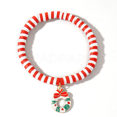 Christmas 304 Stainless Steel Enamel Charm Bracelets ZQ4442-17-1