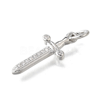 Brass Micro Pave Cubic Zirconia Pendants KK-V007-17P-1