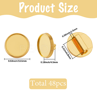 48Pcs Alloy Slide Charms Cabochon Settings FIND-SC0016-55B-G-1