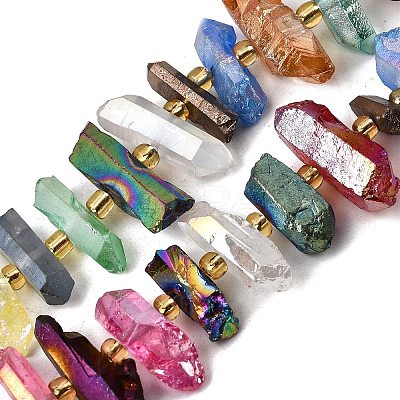 Electroplated Natural Quartz Crystal Beads Strands G-F800-F09-1