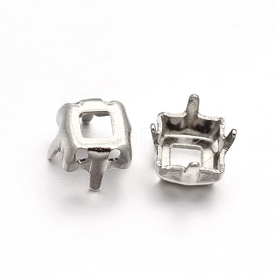 Square Brass Sew on Prong Settings X-KK-N0084-A07-8x8-1