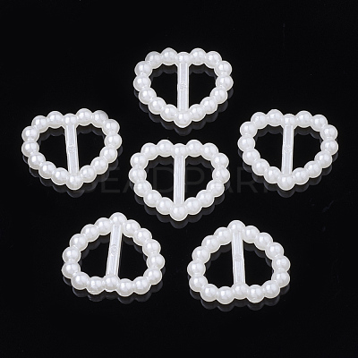 ABS Plastic Imitation Pearl Bead Buckles OACR-S020-35-1