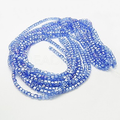 Electroplate Glass Beads Strands X-EGLA-D018-8x8mm-61-1