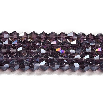 Transparent Electroplate Glass Beads Strands GLAA-F029-3mm-A04-1