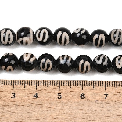 Tibetan Style dZi Beads Strands G-G328-A05-8mm-1
