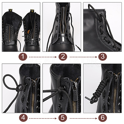 PU Leather Lace-in Boot Zipper Inserts DIY-WH0387-37B-01-1