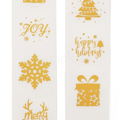 Christmas Theme Adhesive Roll Sticker Labels DIY-S001-07B-1