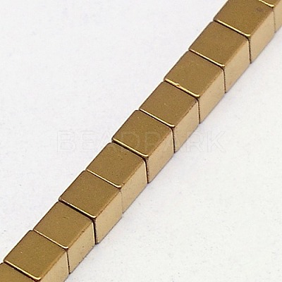 Electroplate Non-magnetic Synthetic Hematite Beads Strands G-J170A-2x2mm-07-1
