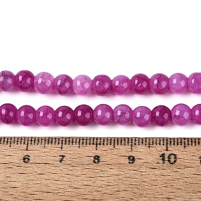 Ombre Effect Dyed Crackle Glass Beads Strands GLAA-Q106-01A-B21-1