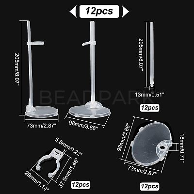 Transparent Plastic Adjustable Doll Standing Bracket AJEW-WH0312-72-1