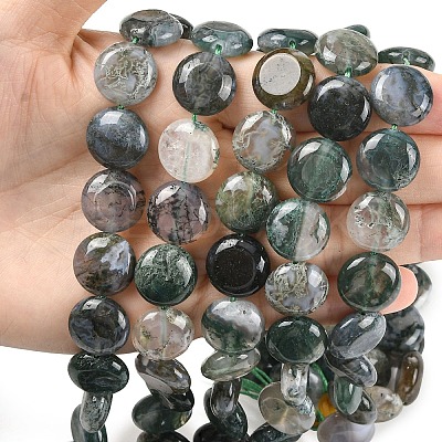 Natural Moss Agate Beads Strands G-L648-B11-15mm-1