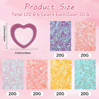 120G 6 Colors Plastic Sequins Beads PVC-CP0001-02B-1
