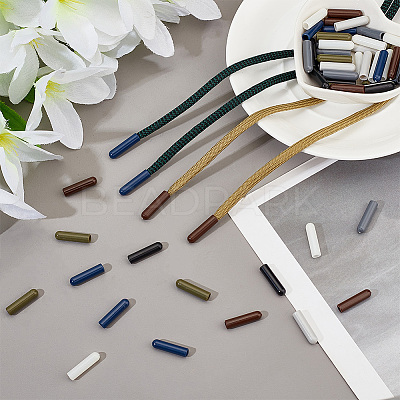 70Pcs 7 Style Plastic Aglets for Shoelaces KY-PH0001-84-1
