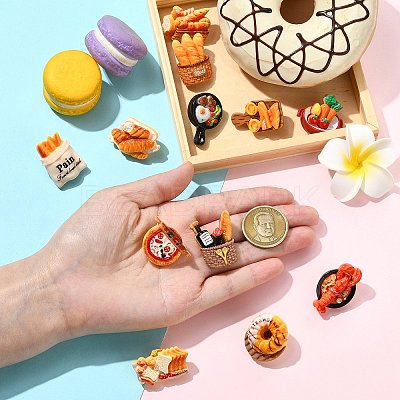 12Pcs 12 Styles Bread Themed Resin Pins JEWB-CJ0003-09-1