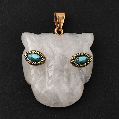 Natural Quartz Crystal & Synthetic Turquoise Pendants G-Z090-02G-01-1