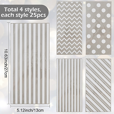100Pcs 4 Styles Rectangle Plastic Candy Bags ABAG-WH20013-19C-1