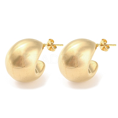 304 Stainless Steel Plain Dome Stud Earrings EJEW-H102-01G-1
