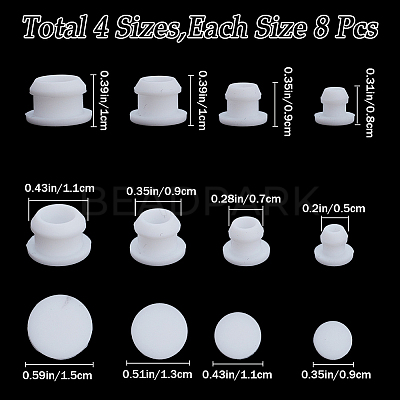 32Pcs 4 Style Silicone Bottle Seal Plug AJEW-GF0008-10D-02-1