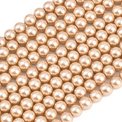 Eco-Friendly Dyed  Glass Pearl Round Beads Strands HY-A002-8mm-RB064-1