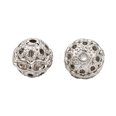 Brass Rhinestone Beads X-RB-H041-14-1