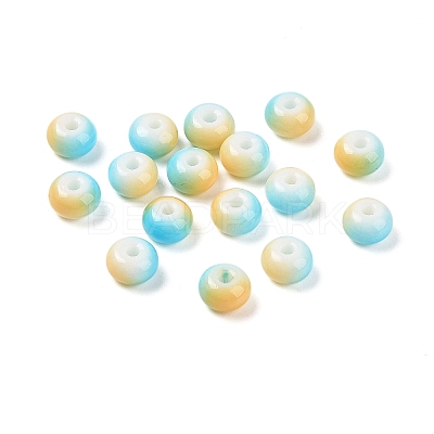 Opaque Spray Painted Glass Beads GLAA-G118-01-1