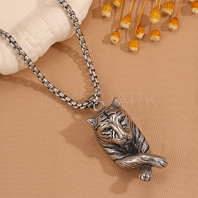 Vintage 04 Stainless Steel Pendant Necklaces for Men WG30589-01-1