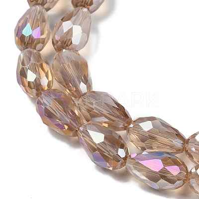 Transparent Electroplate Glass Beads Strands EGLA-N013-T6mm-B23-1