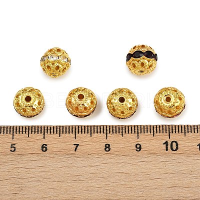 Brass Rhinestone Beads RB-A011-10mm-G-1