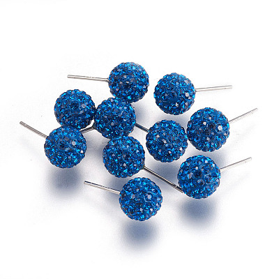 Gifts for Her Valentines Day 925 Sterling Silver Austrian Crystal Rhinestone Ball Stud Earrings for Girl Q286H131-1