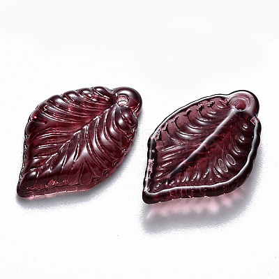 Transparent Baking Paint Glass Pendants DGLA-T002-04B-1