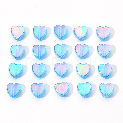 100Pcs Eco-Friendly Transparent Acrylic Beads TACR-YW0001-07F-1