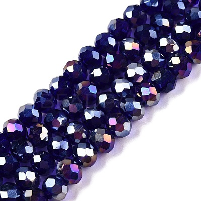 Electroplate Glass Beads Strands EGLA-A044-T6mm-B06-1