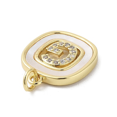 Rack Plating Brass Micro Pave Clear Cubic Zirconia Pendants KK-E102-33G-G-1