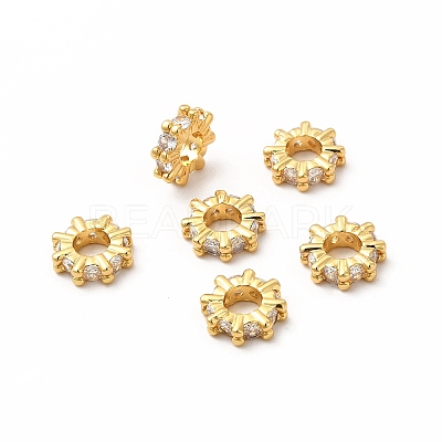 Brass Glass Spacer Beads KK-A178-06G-1