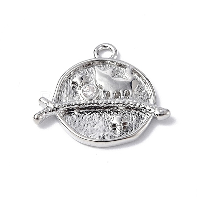Brass Micro Pave Cubic Zirconia Pendants KK-F846-02B-P-1