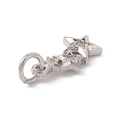 Brass Micro Pave Cubic Zirconia Charms ZIRC-F132-18P-1