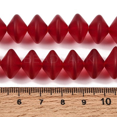 Frosted & Baking Paint Transparent Glass Beads Strands GL-CBA2ED2-02-1