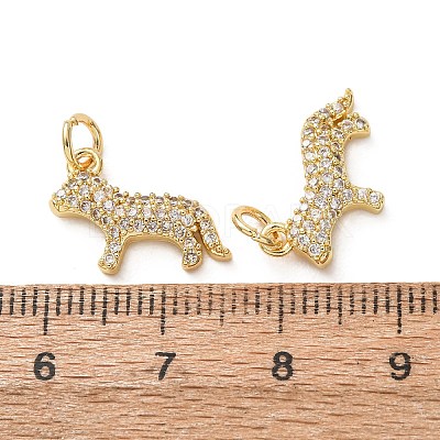 Brass Micro Pave Clear Cubic Zirconia Pendants CU-E003-18G-12-1