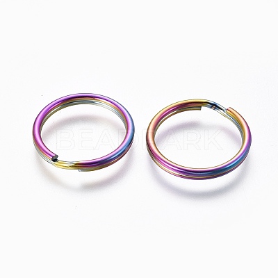 Ion Plating(IP) 304 Stainless Steel Split Key Rings LS-STAS-G201-08A-M-1