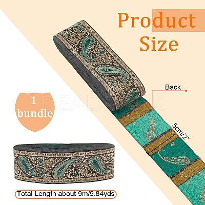 Ethnic Embroidery Polyester Flat Ribbons OCOR-WH0060-39B-1